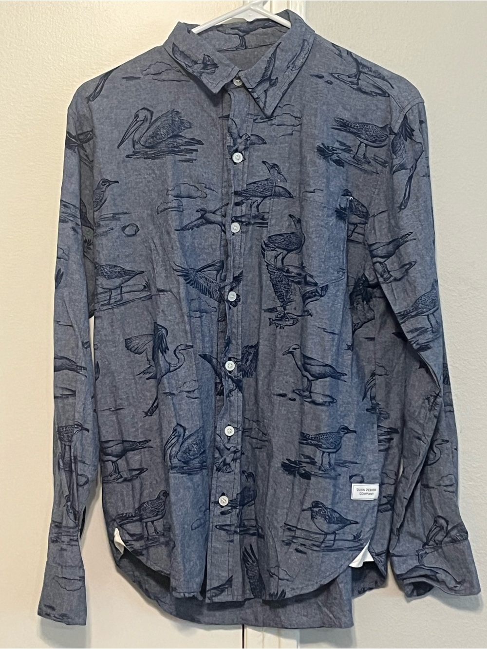 Duvin Design Co. Indigo Seagull / Pelican Button Down Size M